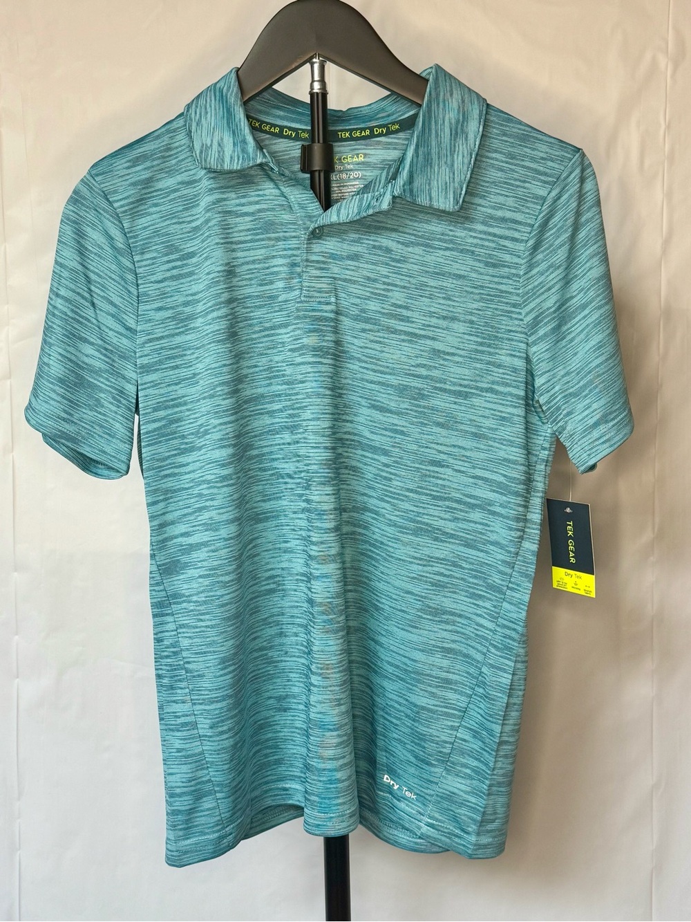 tek gear aqua heathered boys performance polo